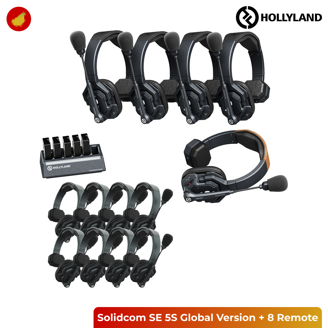 Hollyland Solidcom SE 5S Global Version Headset Wireless Intercom System - 5S / 5S + 3 Remote / 5S + 8 Remote
