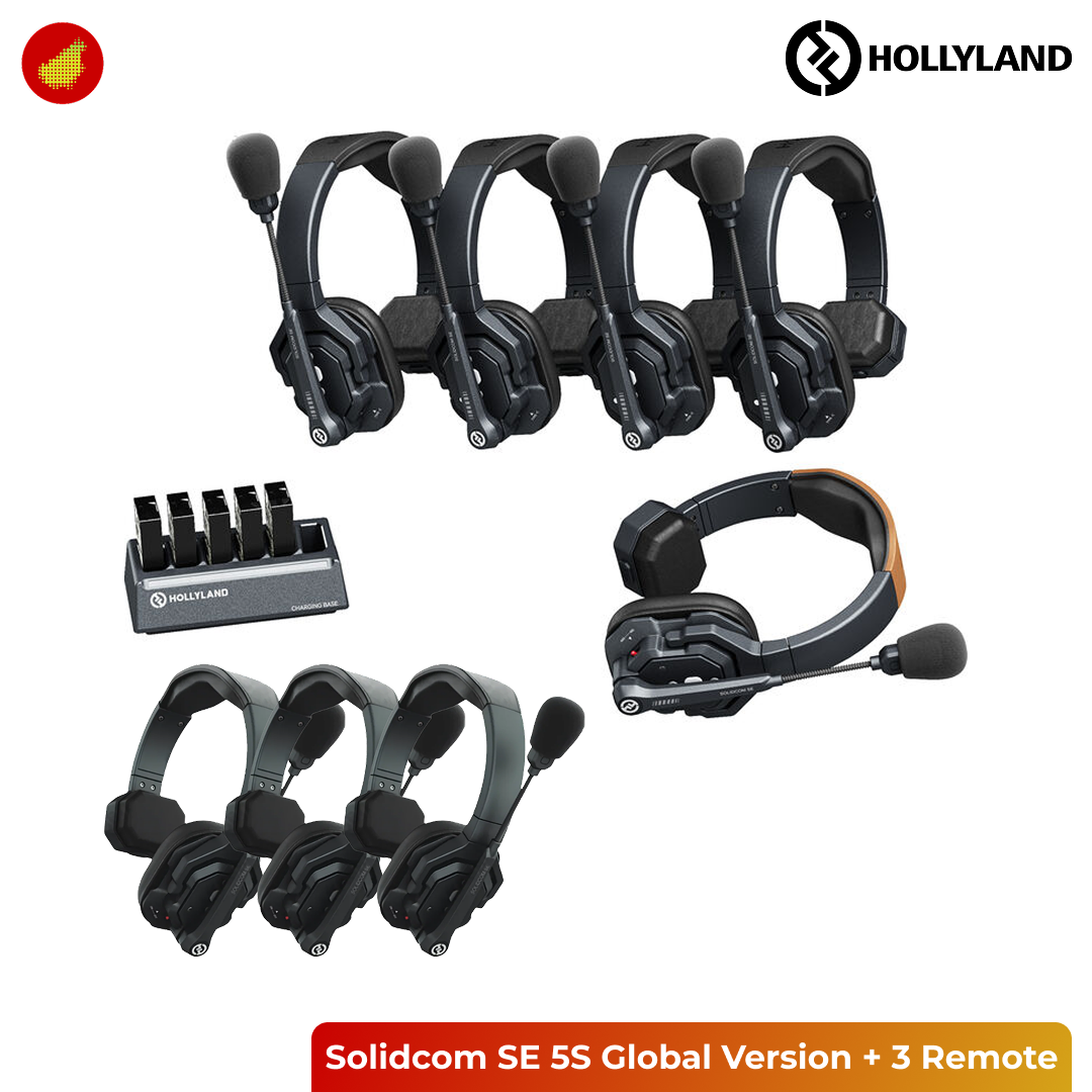 Hollyland Solidcom SE 5S Global Version Headset Wireless Intercom System - 5S / 5S + 3 Remote / 5S + 8 Remote