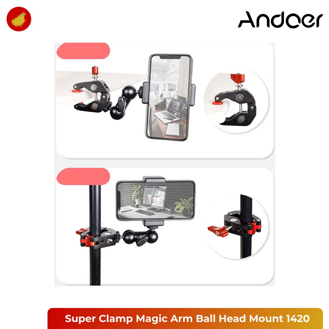 Andoer Super Clamp Magic Arm Ball Head Mount - 1420