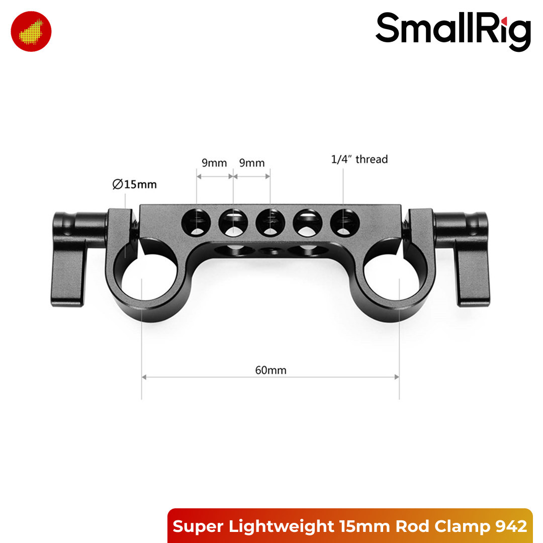 SmallRig Super Lightweight 15mm Rod Clamp - 942
