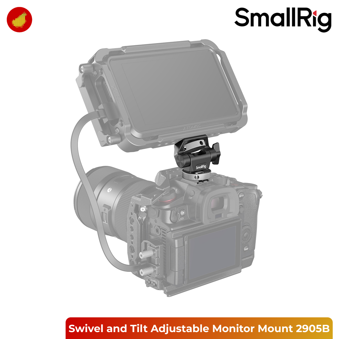 SmallRig Swivel and Tilt Adjustable Monitor Mount with Cold Shoe Mount - 2905B