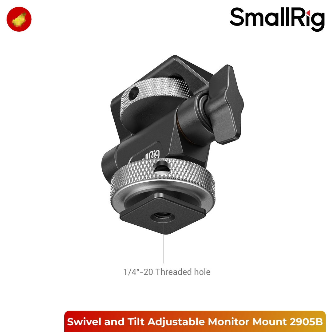 SmallRig Swivel and Tilt Adjustable Monitor Mount with Cold Shoe Mount - 2905B
