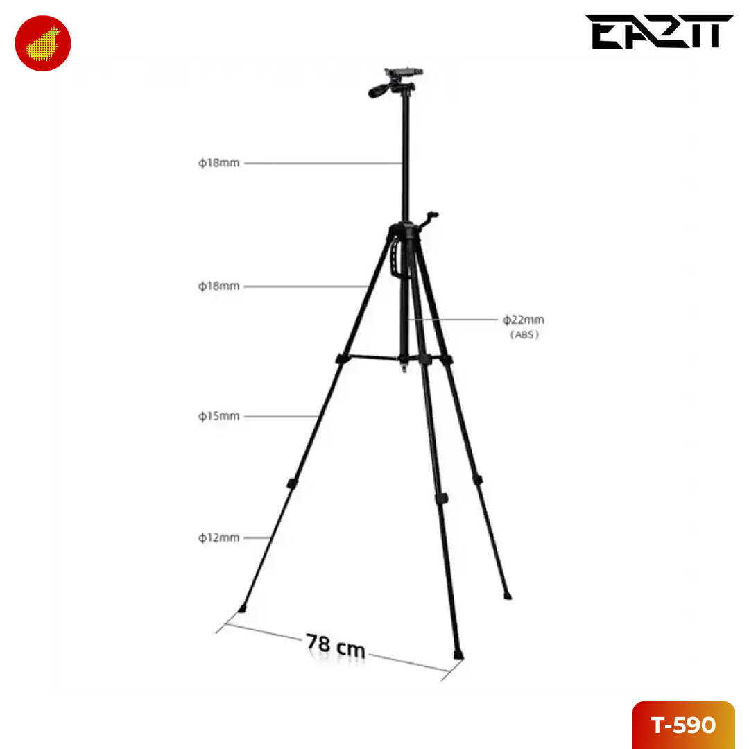 EA2TT T-590 Tripod Camera Photography with Phone Holder