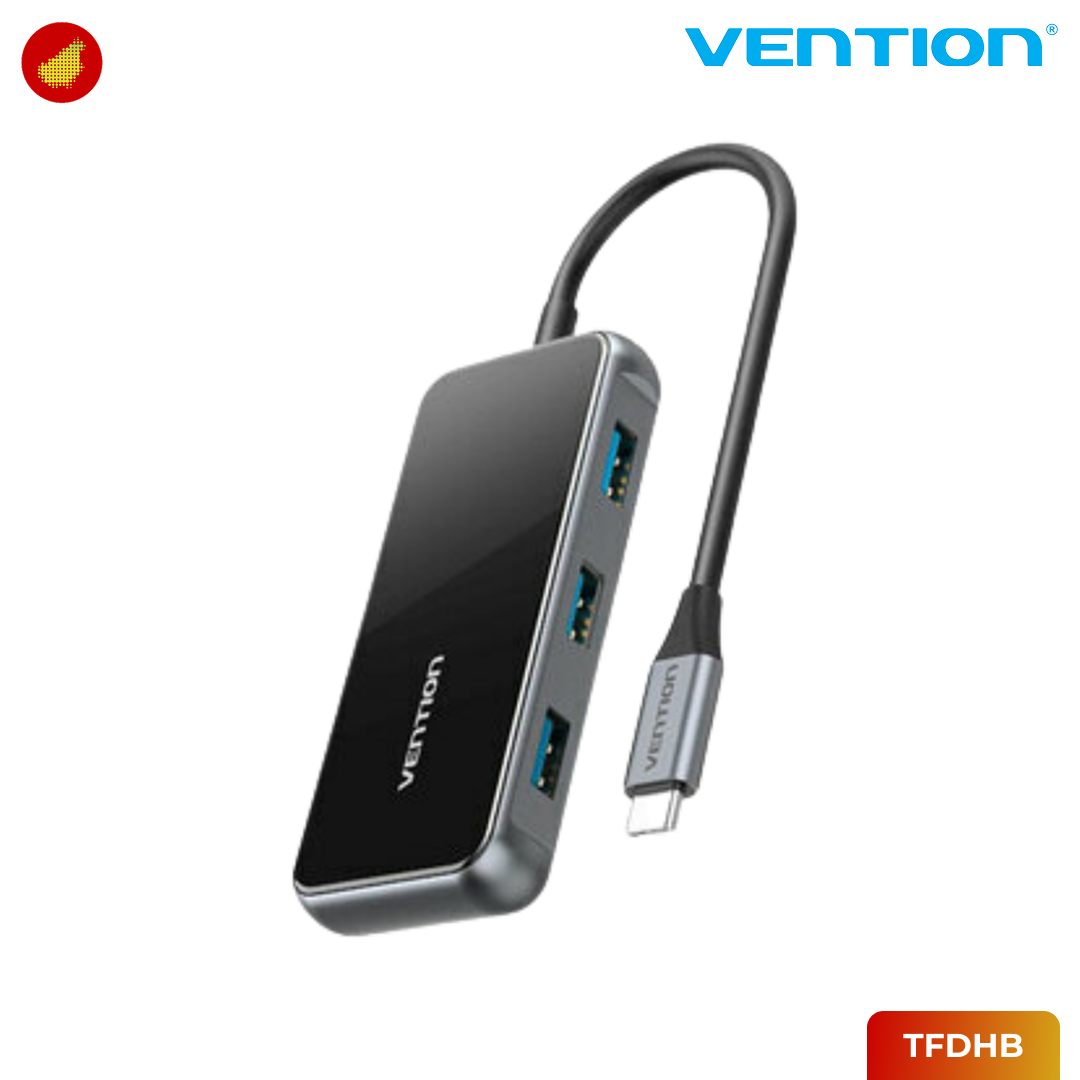 Vention 5-in-1 USB-C Docking Station Mirrored Surface Type