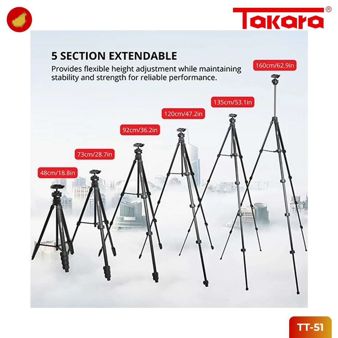 Takara TT-51 Tripod Traveller with Ball Head for Camera and Smartphone