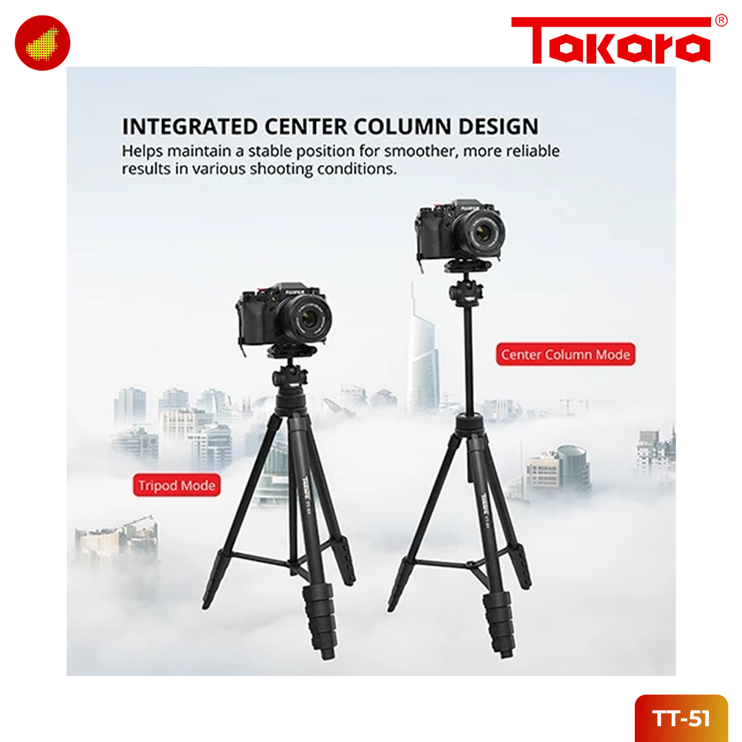 Takara TT-51 Tripod Traveller with Ball Head for Camera and Smartphone