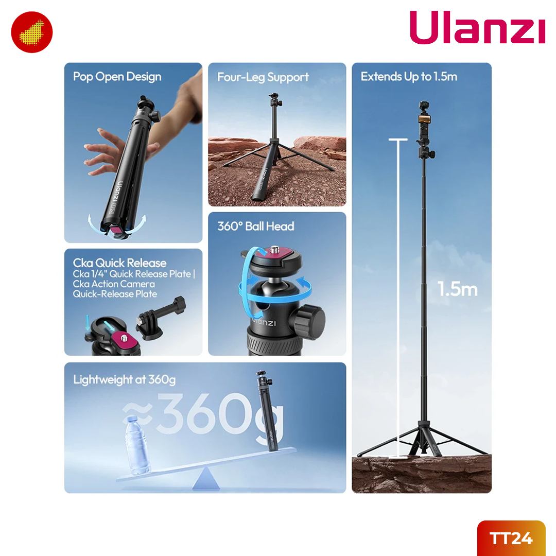 Ulanzi TT24 Cka Quick-Release Selfie Stick - S044