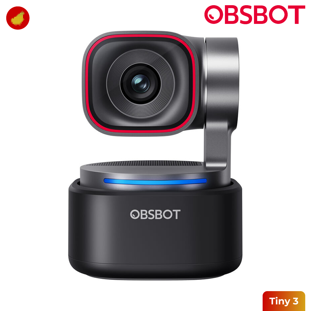 OBSBOT Tiny 3 AI-Powered PTZ 4K Webcam