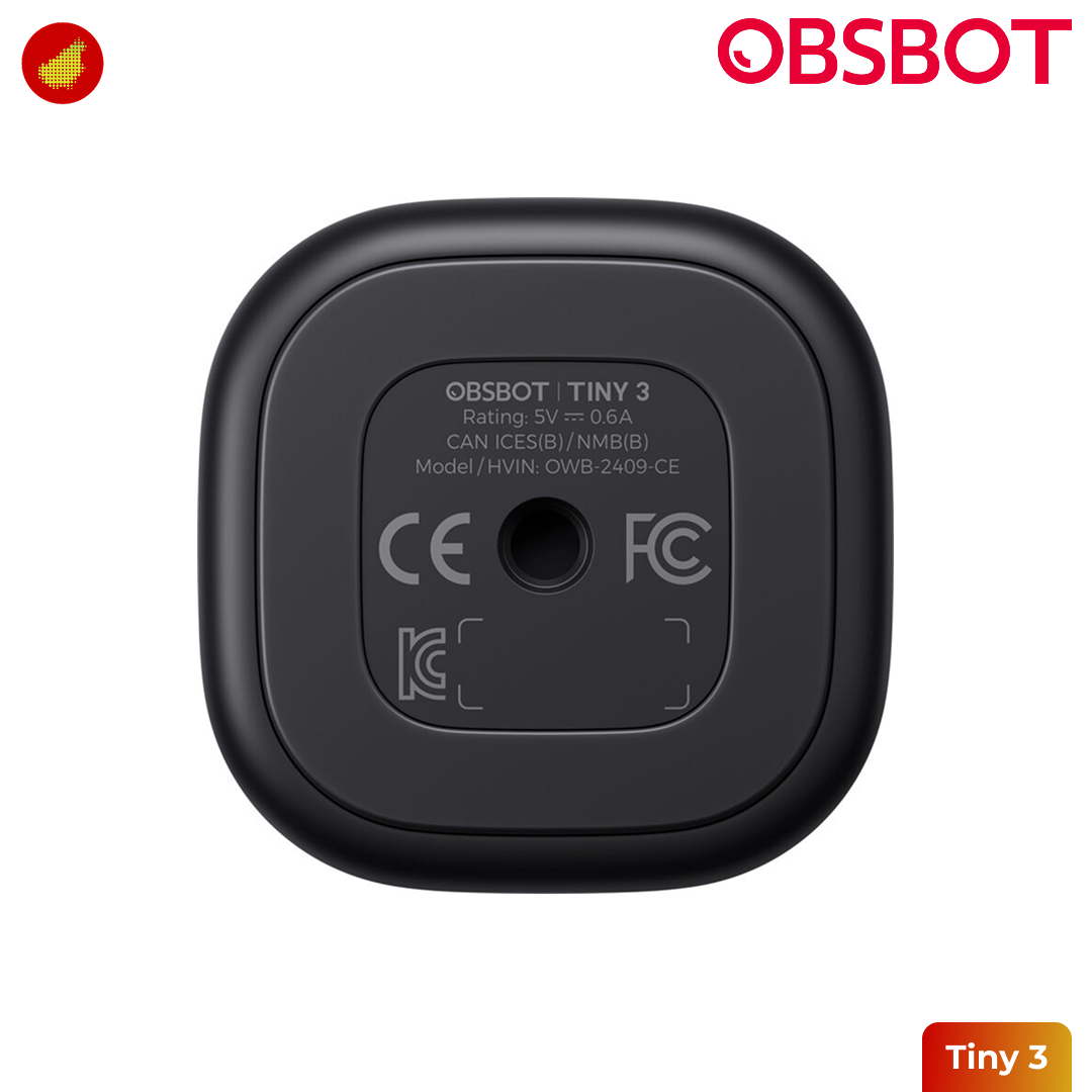OBSBOT Tiny 3 AI-Powered PTZ 4K Webcam
