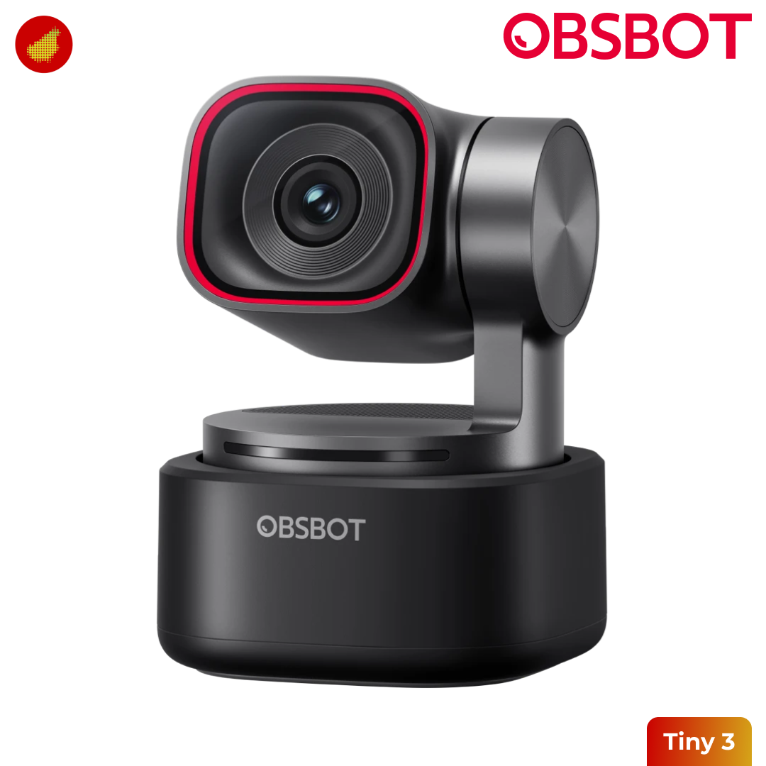 OBSBOT Tiny 3 AI-Powered PTZ 4K Webcam