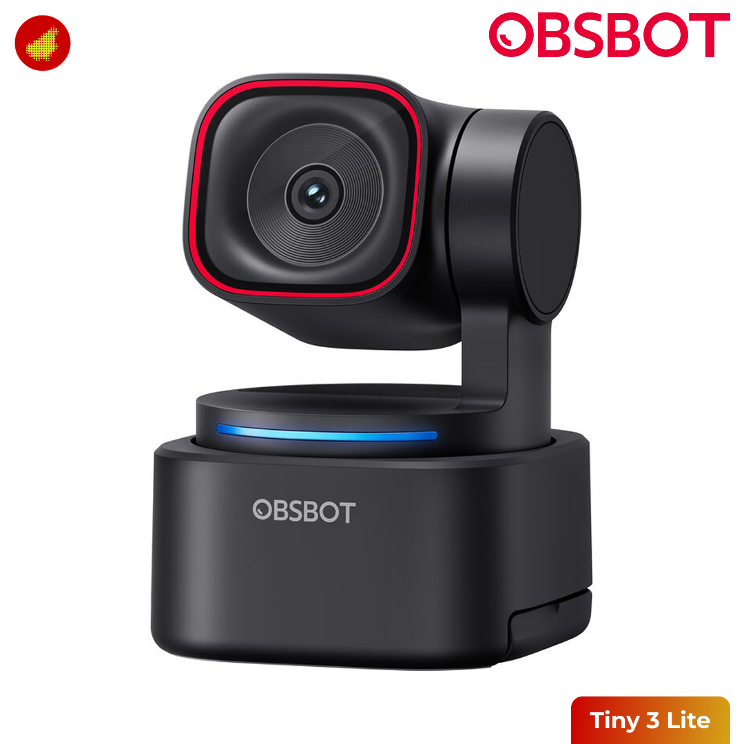 OBSBOT Tiny 3 Lite AI-Powered PTZ 4K Webcam