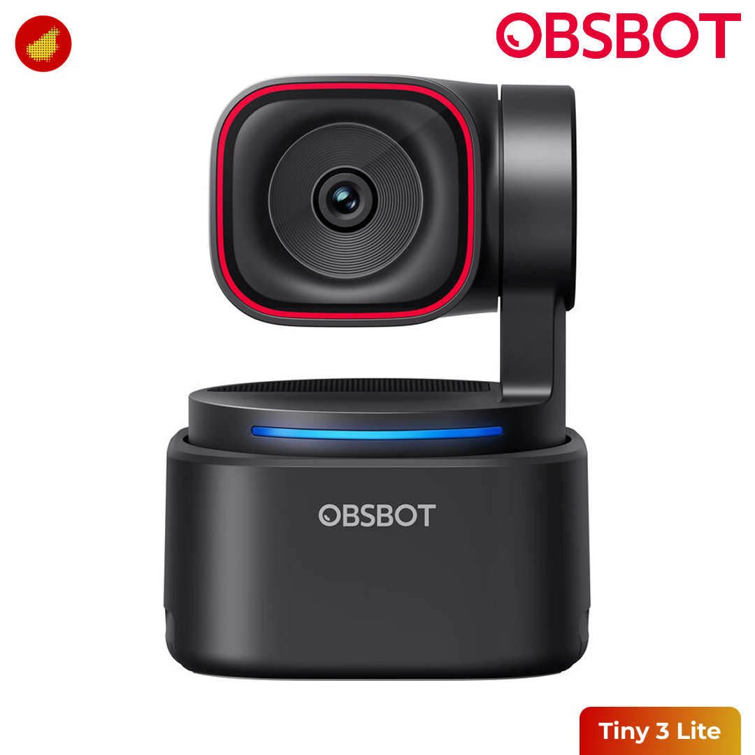 OBSBOT Tiny 3 Lite AI-Powered PTZ 4K Webcam