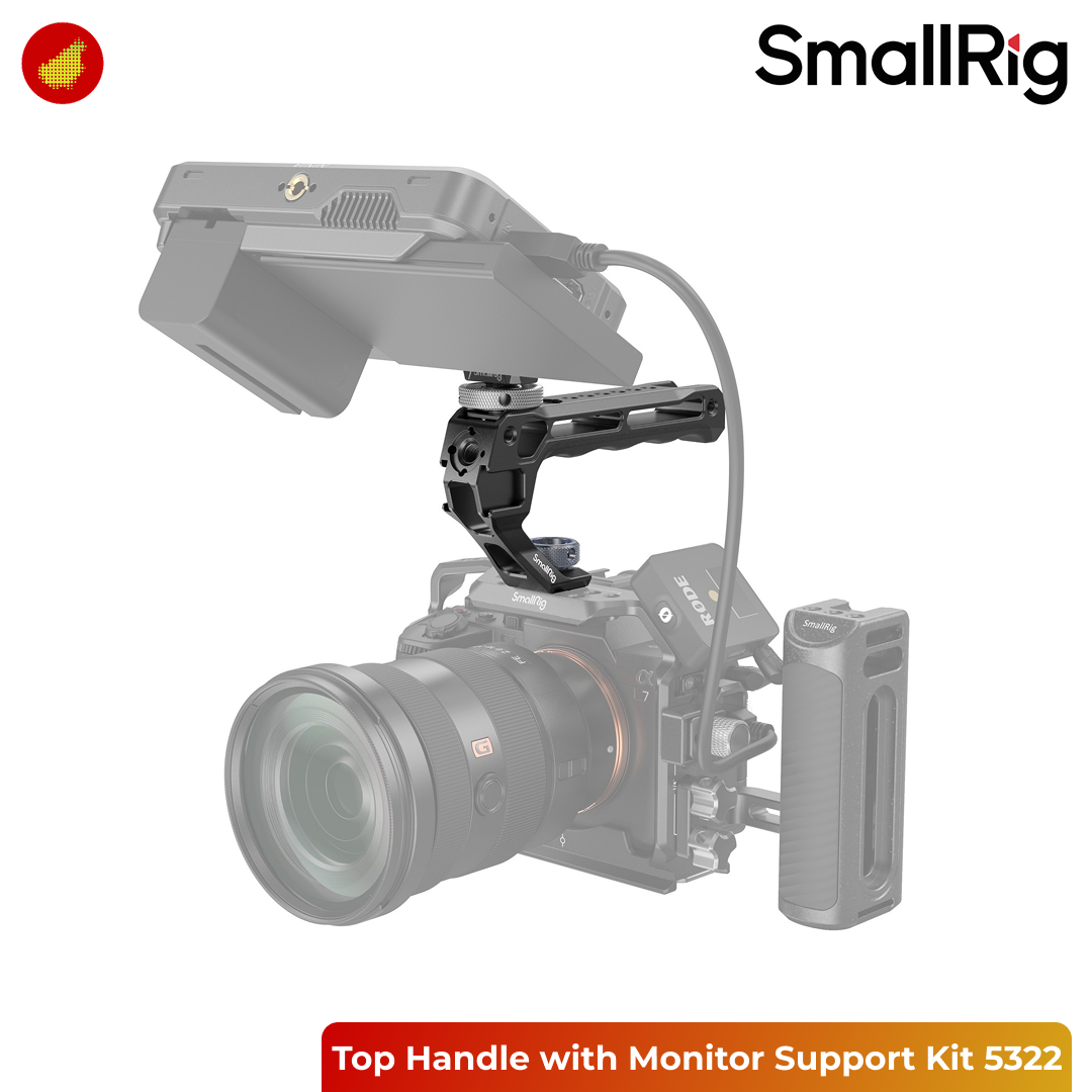 SmallRig Top Handle with Monitor Support Kit (Compatible with Cold Shoe) 5322