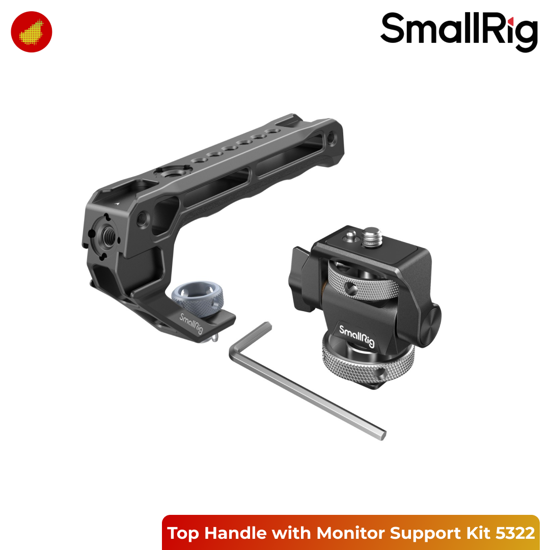 SmallRig Top Handle with Monitor Support Kit (Compatible with Cold Shoe) 5322