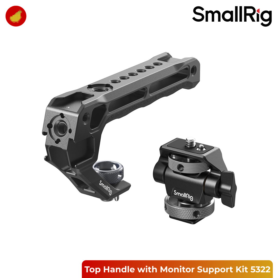 SmallRig Top Handle with Monitor Support Kit (Compatible with Cold Shoe) 5322