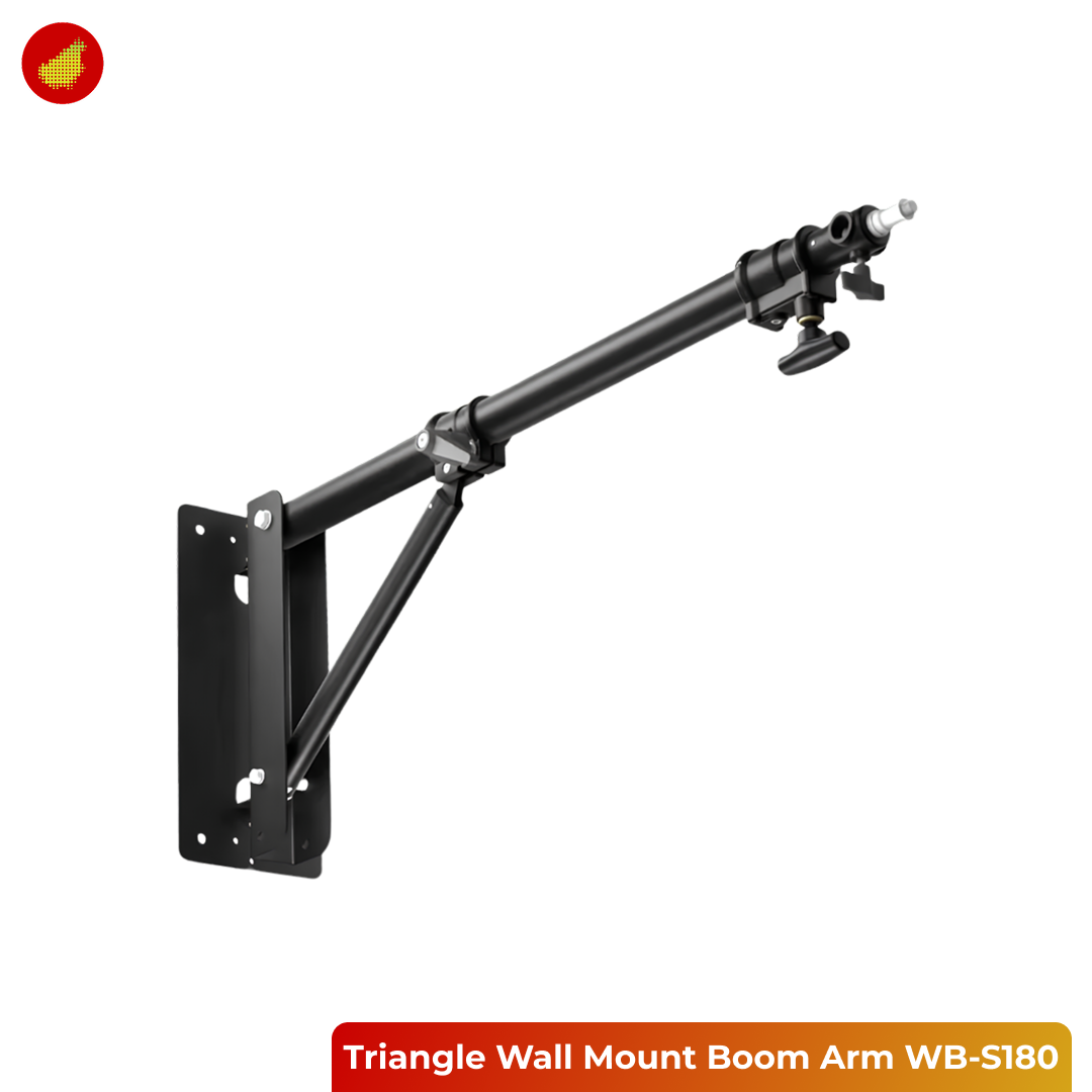 Selens Triangle Wall Mount Boom Arm Bracket for Studio Light WB-S180 - 1.3 Meter | 1.8 Meter