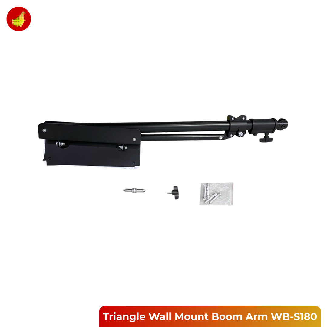 Selens Triangle Wall Mount Boom Arm Bracket for Studio Light WB-S180 - 1.3 Meter | 1.8 Meter