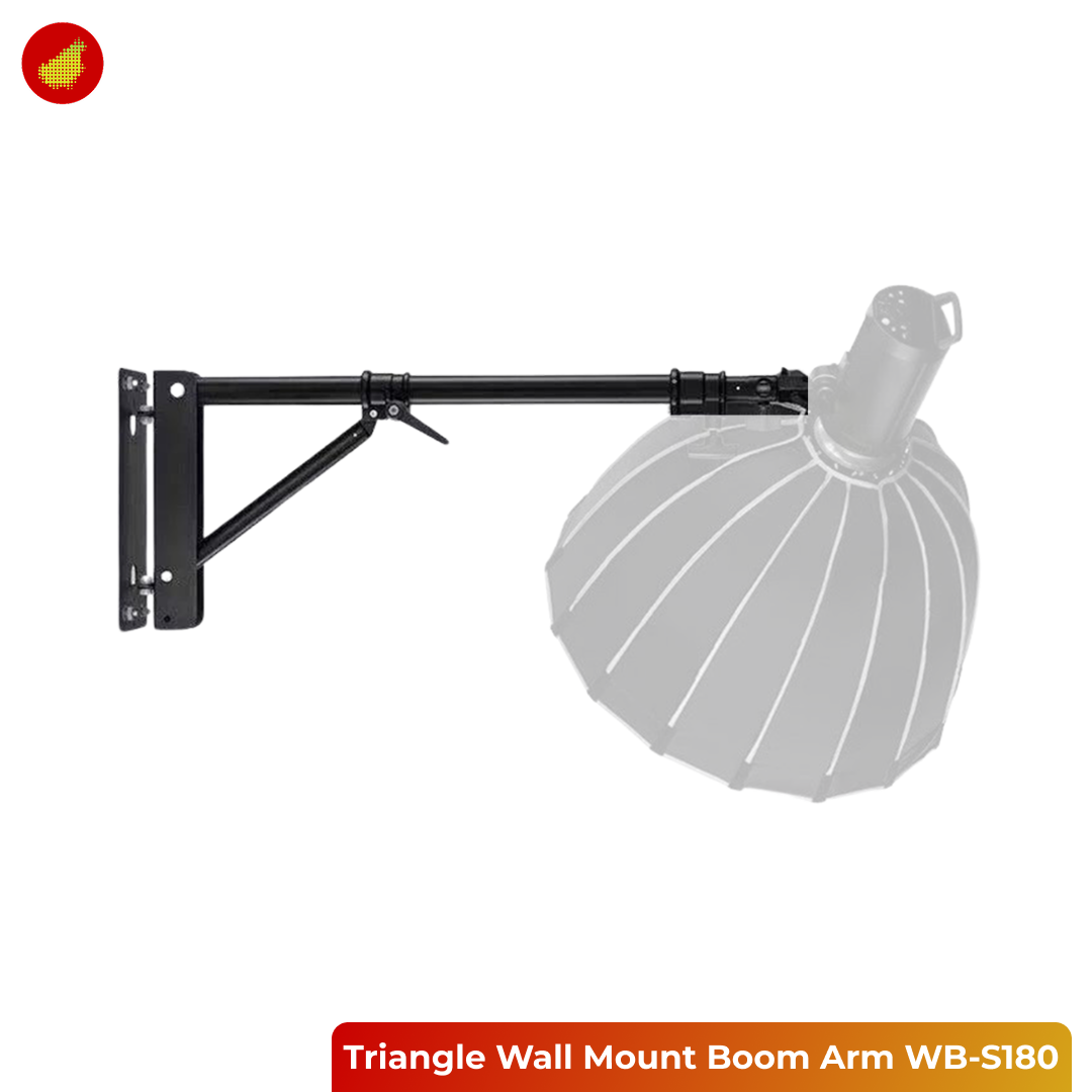Selens Triangle Wall Mount Boom Arm Bracket for Studio Light WB-S180 - 1.3 Meter | 1.8 Meter