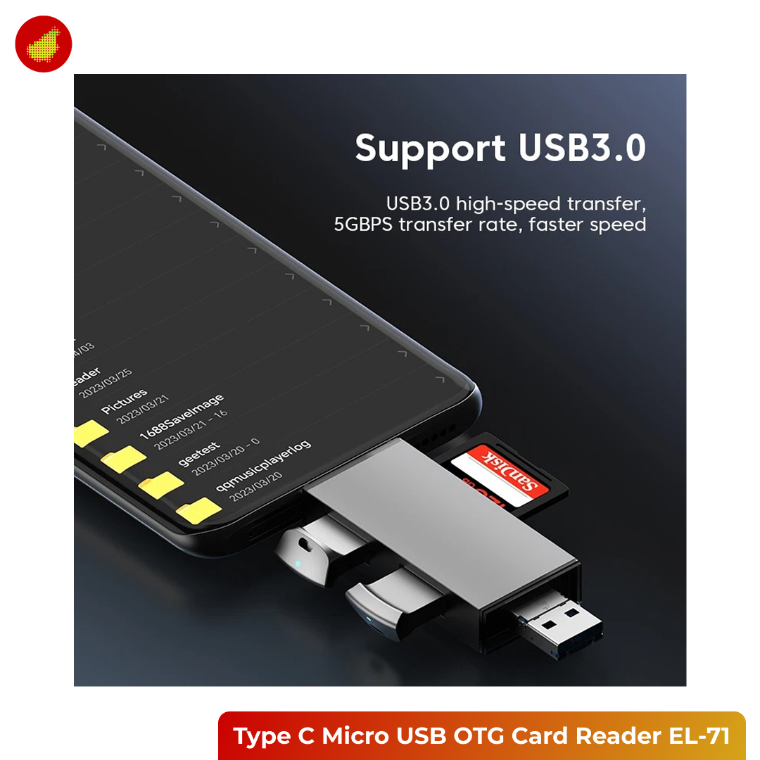 Elough 7-in-1 Type C Micro USB 3.0 OTG Card Reader
