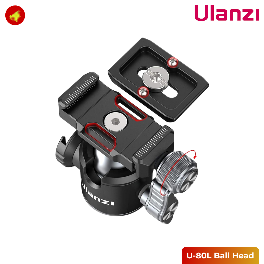 Ulanzi U-80L Side Cold Shoe Mount Ball Head with Arca-Type Quick Release