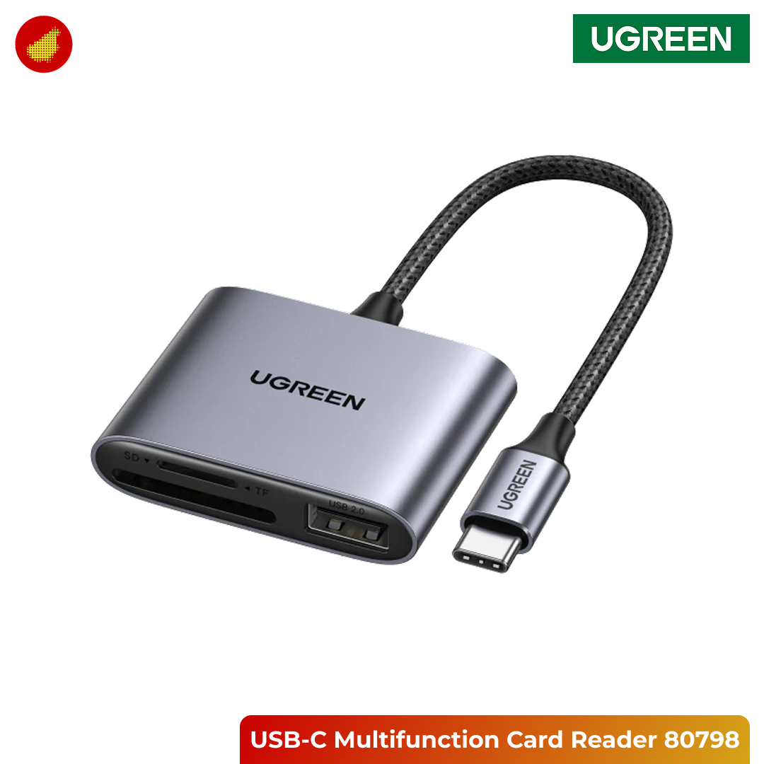 UGREEN 3-in-1 USB-C Multifunction Card Reader - 80798