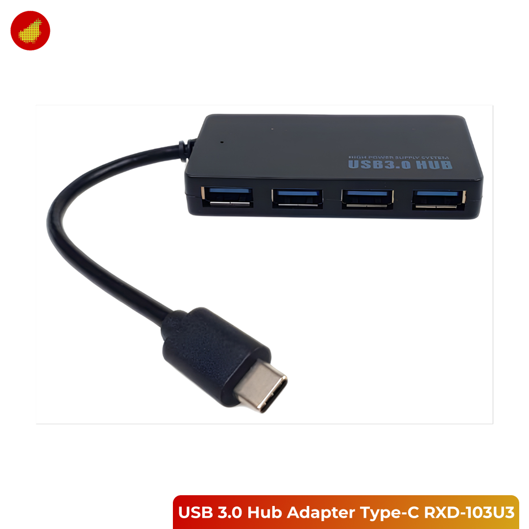 USB 3.0 Hub Adapter 4-in-1 Super Speed 5 Gbps with Power Supply Port - USB-A UH-103U3 / Type-C RXD-103U3