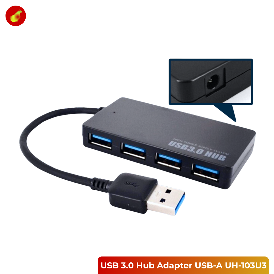 USB 3.0 Hub Adapter 4-in-1 Super Speed 5 Gbps with Power Supply Port - USB-A UH-103U3 / Type-C RXD-103U3