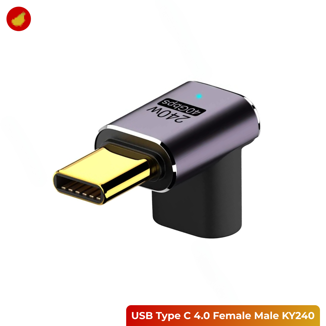 Kamyuurs USB Type C 4.0 Female Male Adaptor 90 Degree - KY240