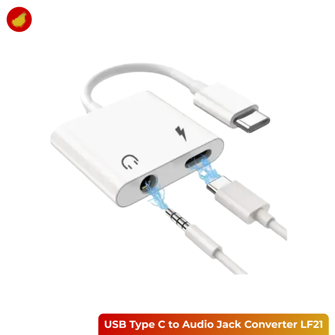 OLAF USB Type C to Audio Jack 3.5mm Converter and Charging