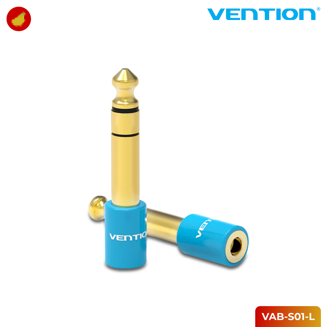 Vention 6.35mm Male to 3.5mm Female Audio Adapter Blue Aluminum Alloy Type