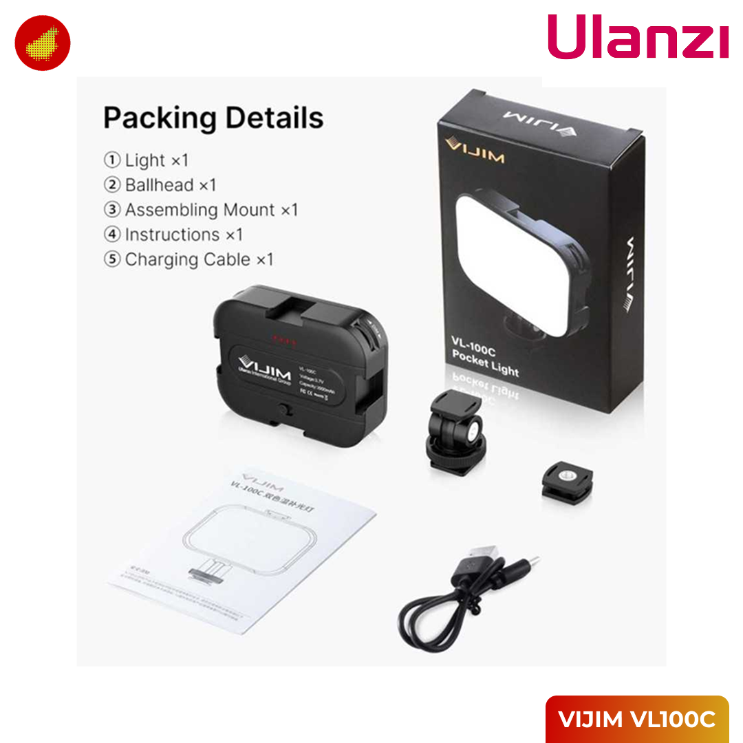 Ulanzi VIJIM VL-100C Vari-Color Temperature LED Video Light