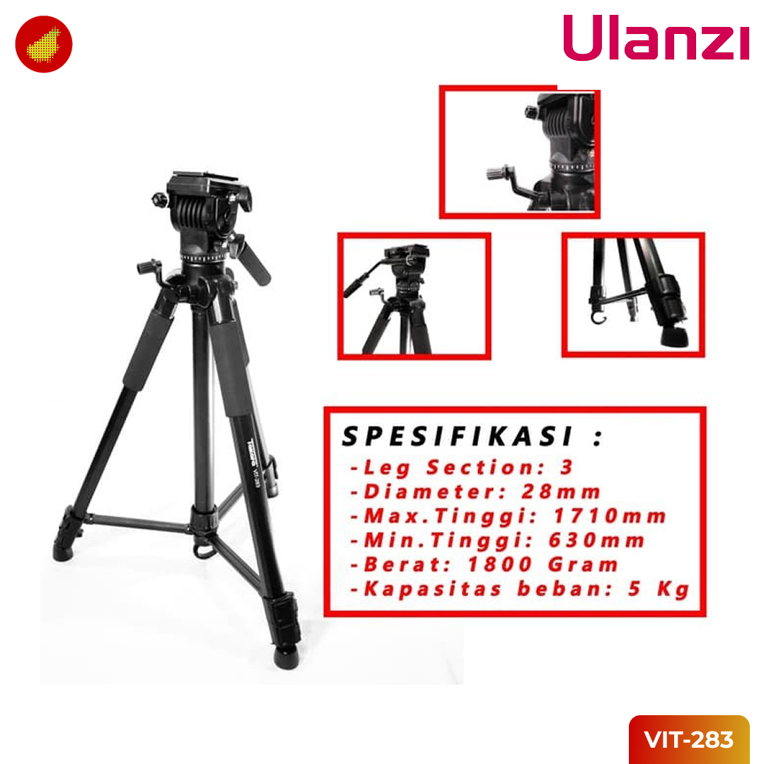 Takara VIT-283 Fluid Head Video Tripod for Camera Camcorder DSLR