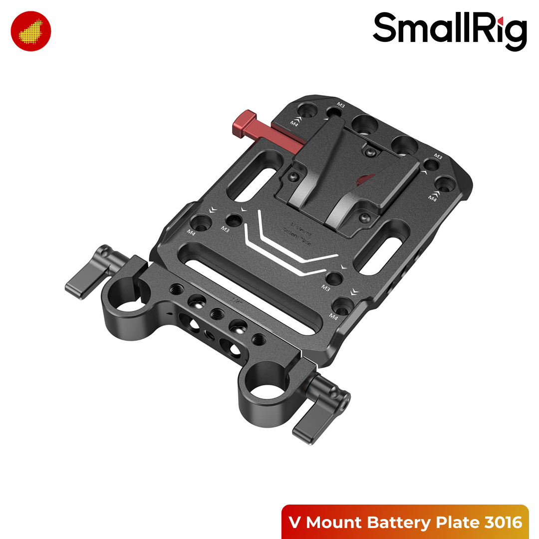 SmallRig V Mount Battery Plate with Dual 15mm Rod Clamp - 3016