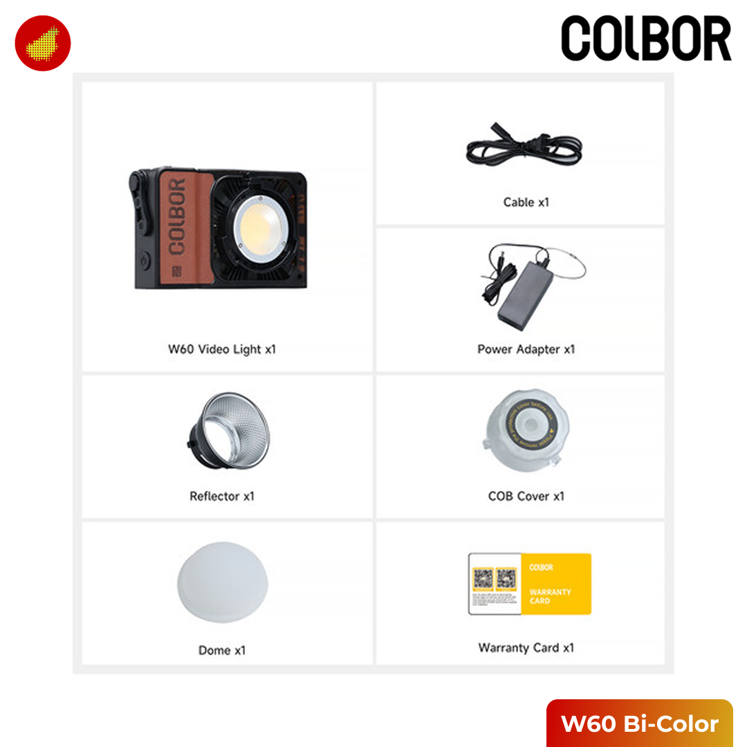 COLBOR W60 Portable Bi-Color / RGB LED Video Light