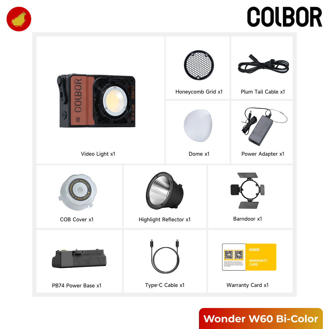COLBOR Wonder W60 Series Kit Portable Bi-Color \  RGB LED Video Light