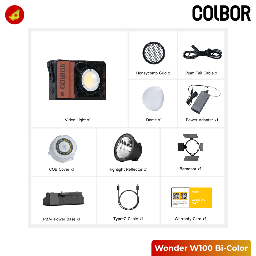COLBOR Wonder W100 Series Kit Portable Bi-Color \ RGB LED Video Light