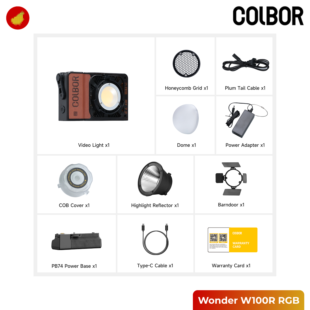 COLBOR Wonder W100 Series Kit Portable Bi-Color \ RGB LED Video Light