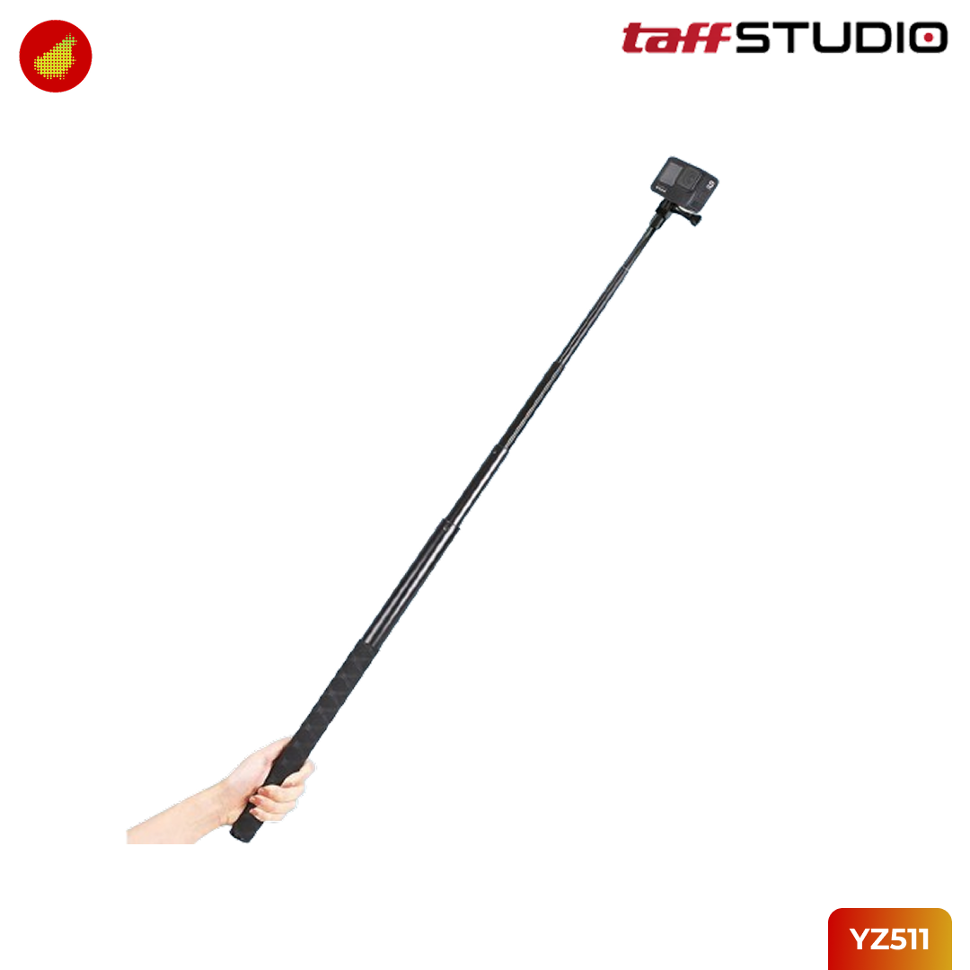 TaffSTUDIO Selfie Stick 1.1 Meter Tongsis Selfie Stick Ultra Long Invisible For Insta360 |GoPro | DJI