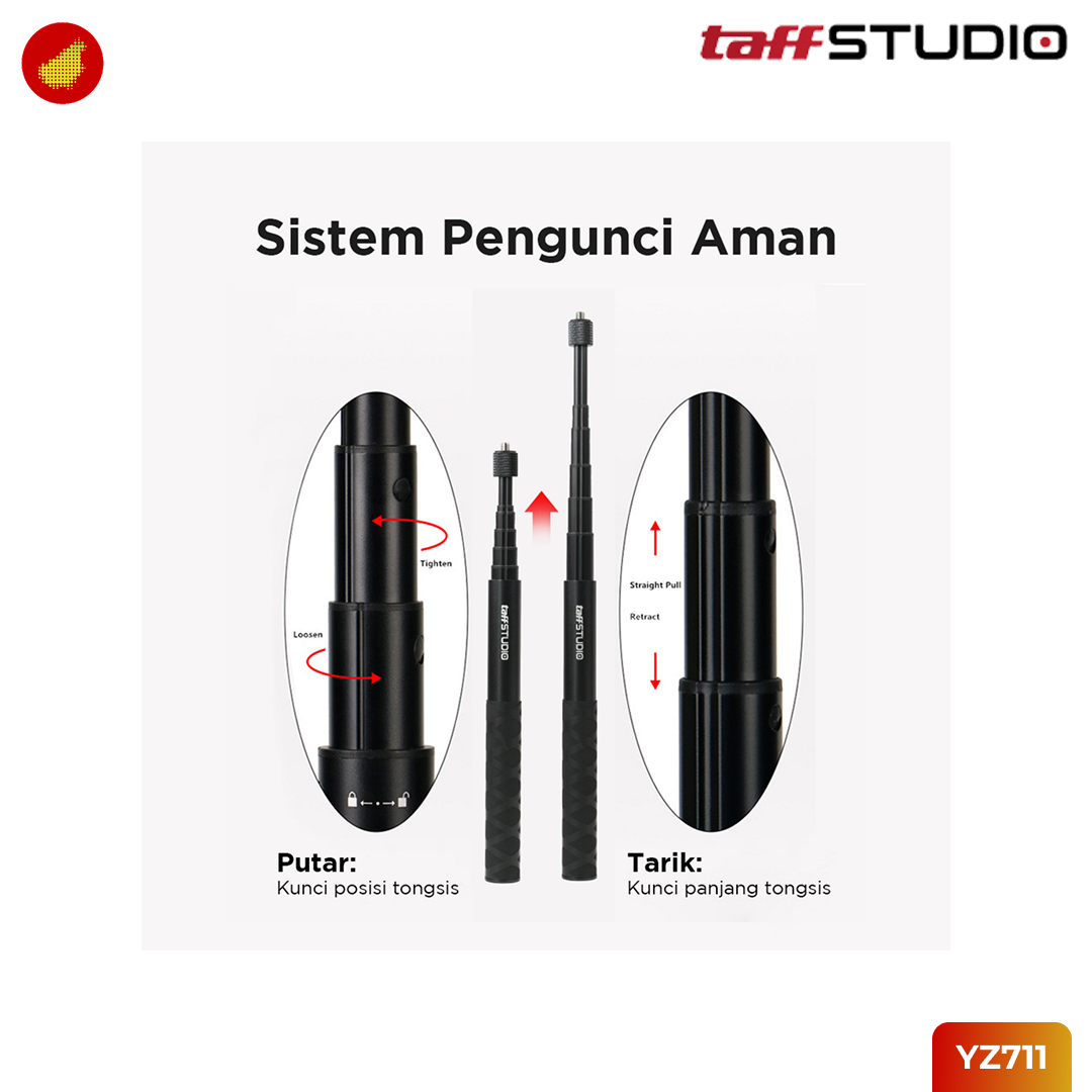 TaffSTUDIO Selfie Stick 1.2 Meter