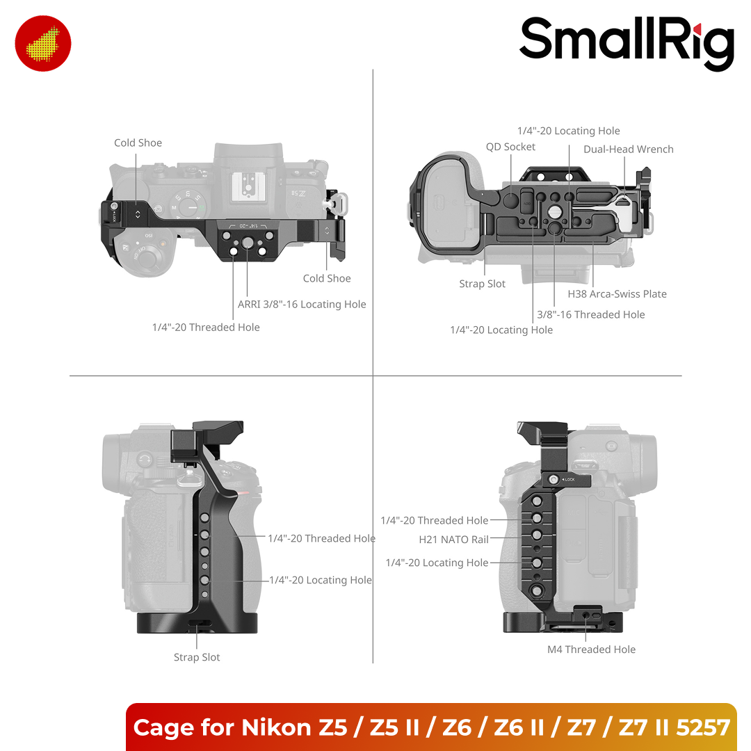 SmallRig Cage for Nikon Z5 / Z5 II / Z6 / Z6 II / Z7 / Z7 II - 5257