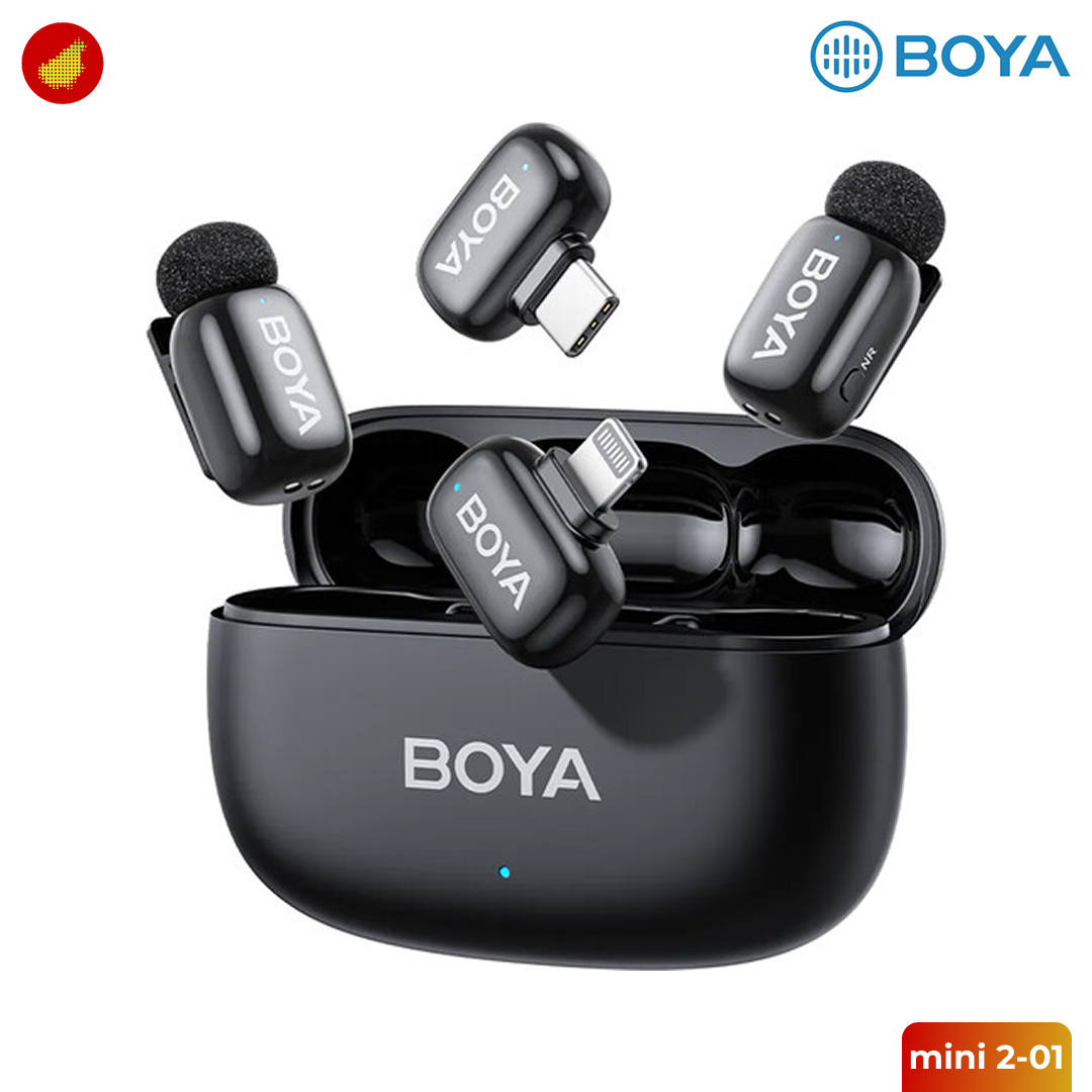 BOYA mini 2-01 (2 TX + USB-C RX + Lightning RX + Charging Case)